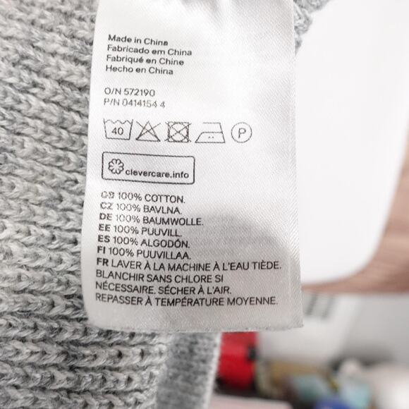 H&M Sweater Mens Large Gray Cotton Knit Crewneck Pullover Long Sleeve Casual - Picture 7 of 8